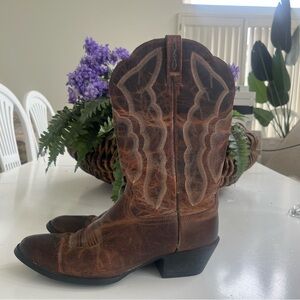 Ariat Distressed Leather Western Cowgirl Boots Brown Wmn 9.5B Brown 10010266